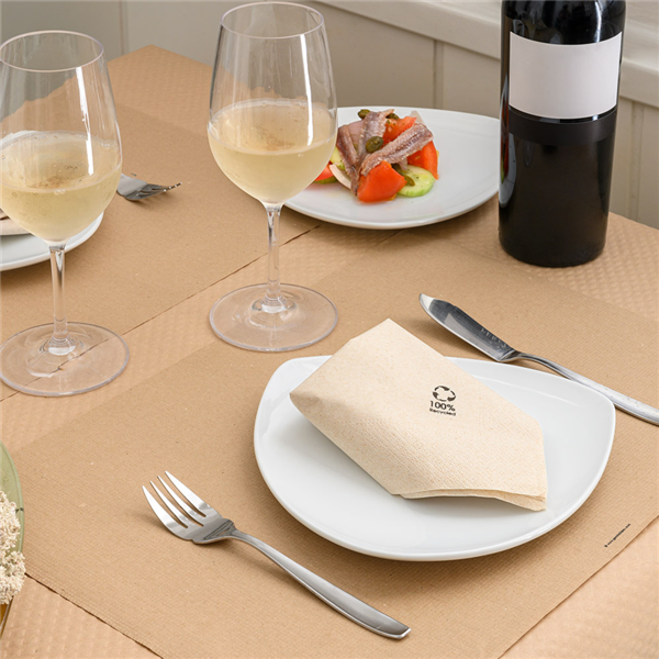 Garcia De Pou SERVILLETAS ECOLABEL 2 CAPAS 18 G/M2 39x39 CM NATURAL TISSUE RECICLADO (1600 UNID.)