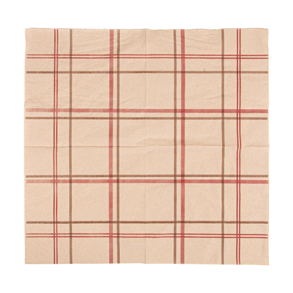 Garcia De Pou SERVILLETAS ECOLABEL 2 CAPAS P. 1/4 'TARTAN' 18 G/M2 40x40 CM NATURAL TISSUE RECICLADO (1600 UNID.)