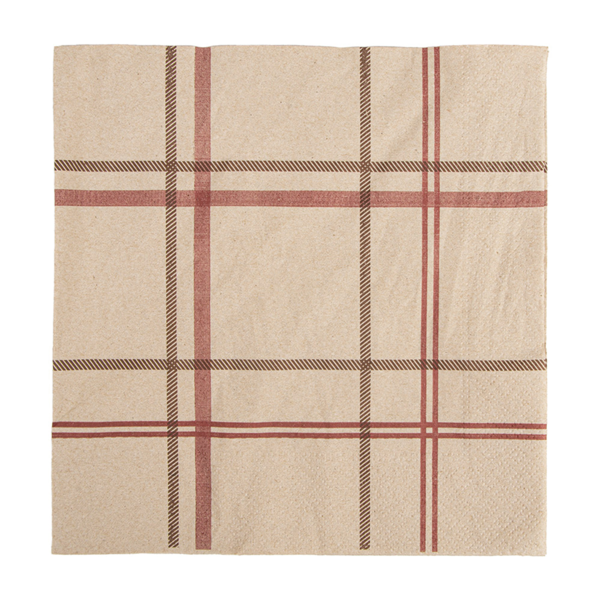Garcia de pou SERVILLETAS ECOLABEL 2 CAPAS P. 1/4 'TARTAN' 18 G/M2 40x40 CM NATURAL TISSUE RECICLADO (1600 UNID.)