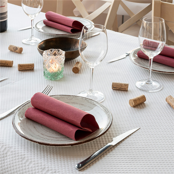 Garcia De Pou SERVILLETAS ECOLABEL 'DOUBLE POINT' 18 G/M2 33x33 CM BURDEOS TISSUE (1200 UNID.)