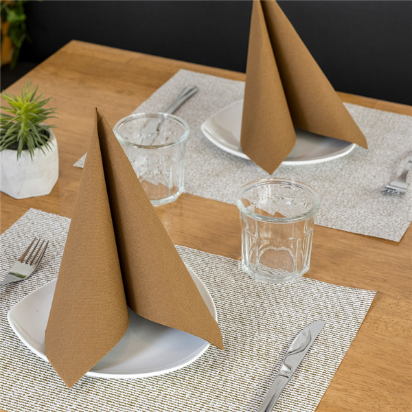 Garcia De Pou SERVILLETAS ECOLABEL 'DOUBLE POINT' 18 G/M2 33x33 CM HABANA TISSUE (1200 UNID.)