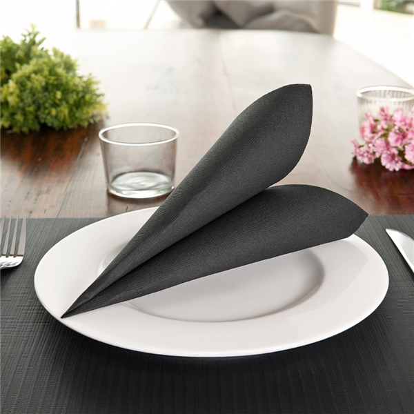 Garcia De Pou SERVILLETAS ECOLABEL 'DOUBLE POINT' 18 G/M2 33x33 CM NEGRO TISSUE (1200 UNID.)