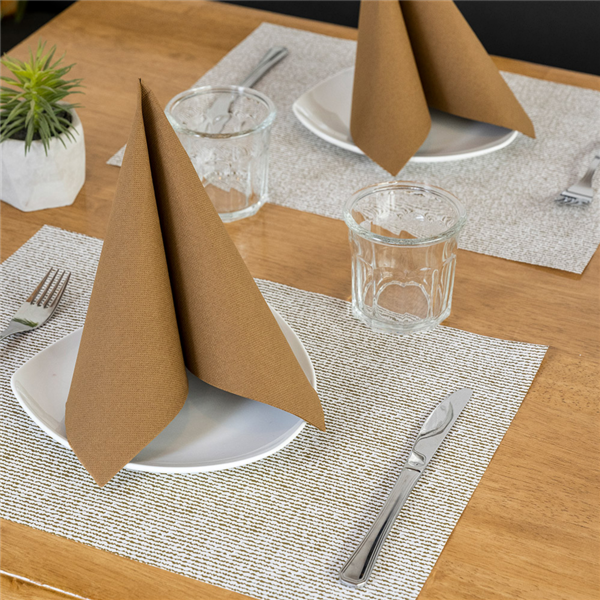 Garcia De Pou SERVILLETAS ECOLABEL 'DOUBLE POINT' 18 G/M2 39x39 CM HABANA TISSUE (1200 UNID.)