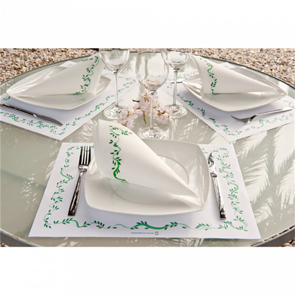 Garcia De Pou SERVILLETAS ECOLABEL 'DOUBLE POINT - FLORALIA' 18 G/M2 40x40 CM BLANCO TISSUE (1200 UNID.)