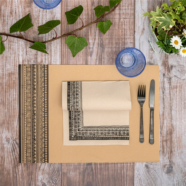 Garcia De Pou SERVILLETAS ECOLABEL 'DOUBLE POINT - NAIROBI' 19 G/M2 40x40 CM NATURAL TISSUE RECICLADO (1200 UNID.)
