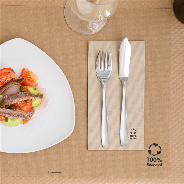 Garcia De Pou SERVILLETAS ECOLABEL P. 1/8 'DOUBLE POINT' 19 G/M2 40x40 CM NATURAL TISSUE RECICLADO (1200 UNID.)