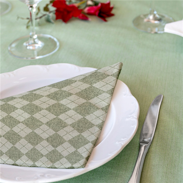 Garcia De Pou SERVILLETAS 'LIKE LINEN - ARGYLE' 70 G/M2 40x40 CM VERDE SPUNLACE (600 UNID.)