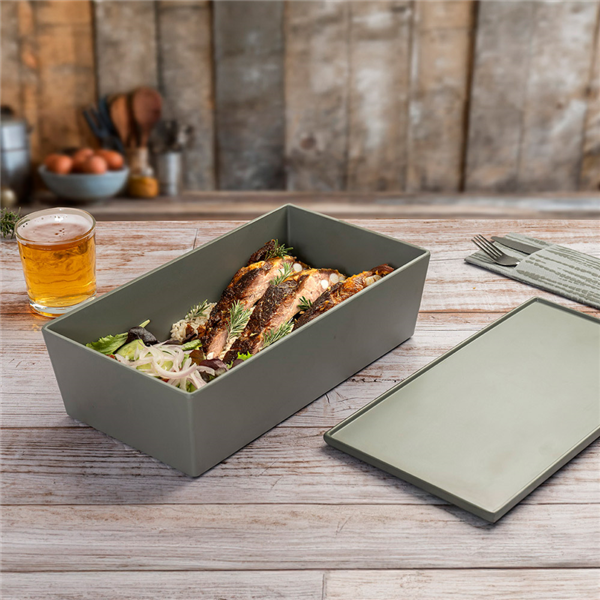 Garcia De Pou SERVING BOX CON TAPA 'ASAMI WARE' 3 8 L 32 5x17 9x9 5 CM GRIS MELAMINA (1 UNID.)