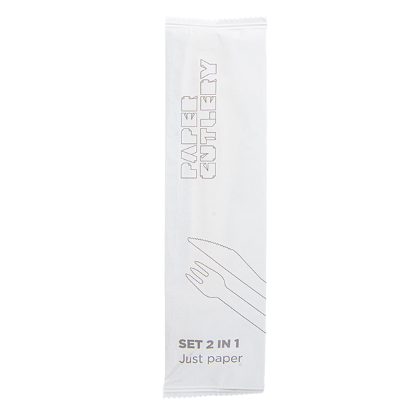 Garcia De Pou SET 2/1 TENEDOR CUCHILLO 'PAPER CUTLERY' 15 8 CM BLANCO PAPEL (100 UNID.)