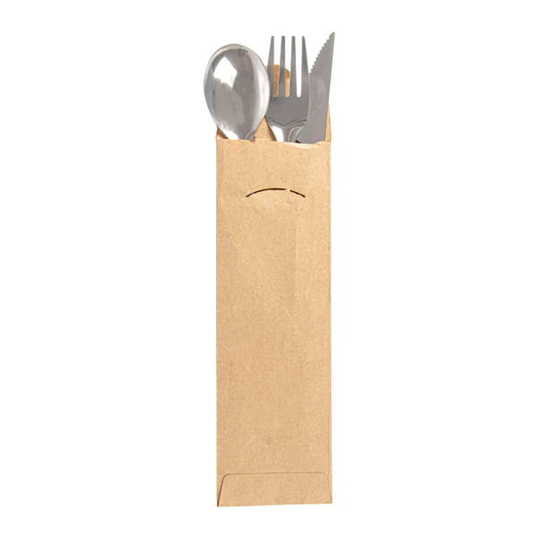 Garcia de pou SET TENEDOR CUCHILLO CUCHARA 18 CM PLATEADO INOX (100 UNID.)