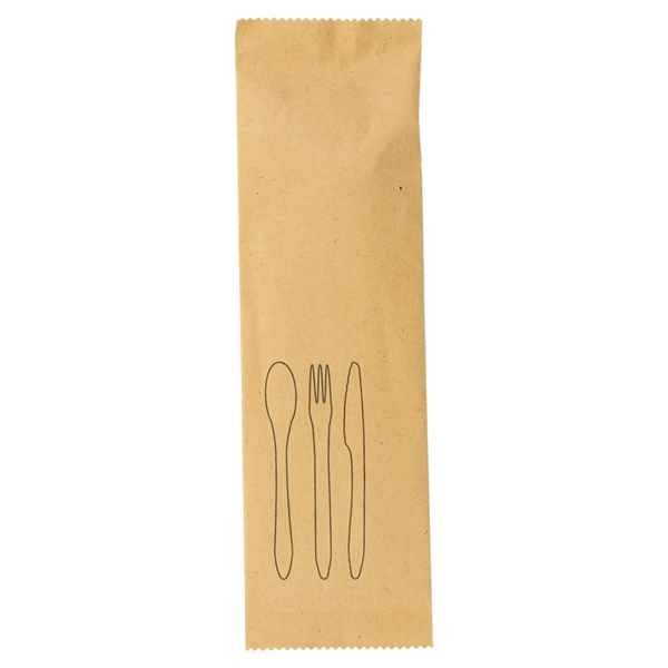 Garcia De Pou SET TENEDOR CUCHILLO CUCHARA 'CURVE' 18 5 CM NATURAL MADERA (200 UNID.)