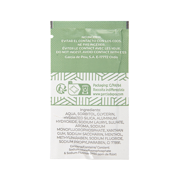 Garcia De Pou SOBRECITOS DENTÍFRICO 'THERAPY' 3 ML 4 5x8 CM BLANCO CELULOSA (500 UNID.)