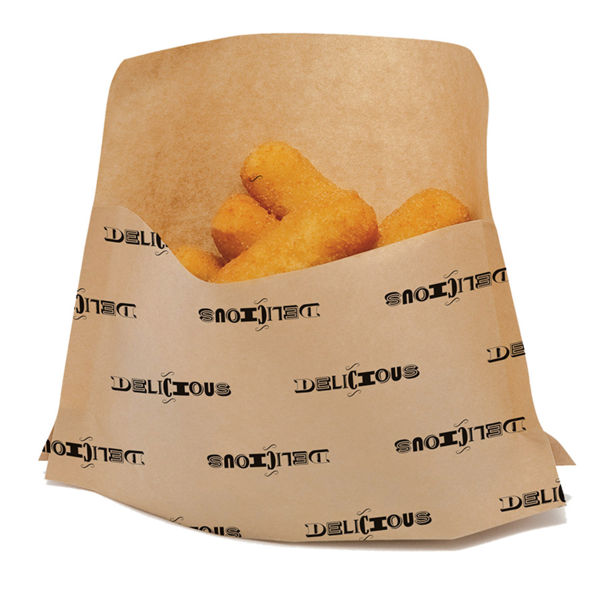 Garcia de pou SOBRES CON BASE "DELICIOUS" 'KANGOO PACK' 50 G/M2 + 20 LDPE 21+3x17/11 CM NATURAL KRAFT (100 UNID.)