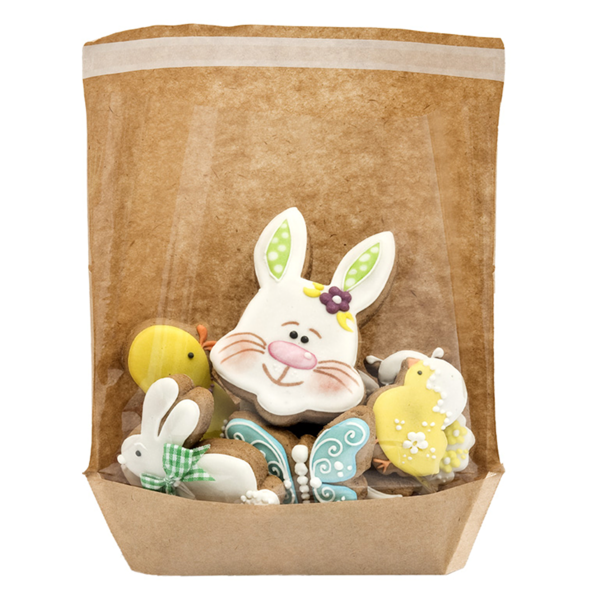 Garcia de pou SOBRES CON BASE Y VENTANA AUTOCIERRE 'TURTLE PACK' 50 G/M2 + 15 PP 20+3 5x21/18 5 CM NATURAL KRAFT (100 UNID.)