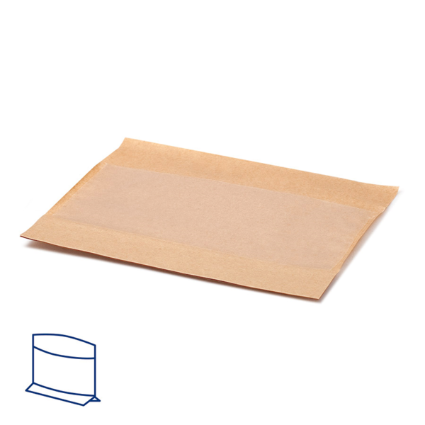 Garcia De Pou SOBRES CON BASE Y VENTANA 'KANGOO PACK' 40 G/M2 + 15 PP 21+3x16/12 CM NATURAL KRAFT (100 UNID.)