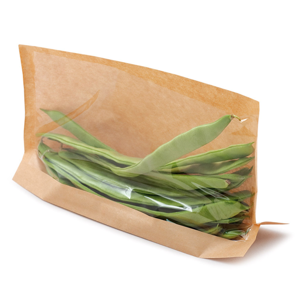 Garcia de pou SOBRES CON BASE Y VENTANA 'KANGOO PACK' 40 G/M2 + 15 PP 21+3x16/12 CM NATURAL KRAFT (100 UNID.)