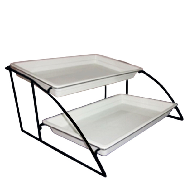 Garcia de pou SOPORTE 2 NIVELES CUBETAS GN 1/1 56 5 x 52 5 x 32 5 CM NEGRO HIERRO (1 UNID.)