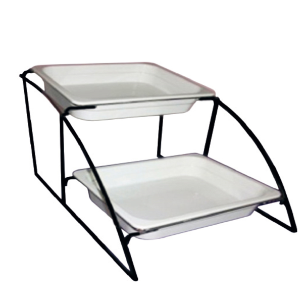 Garcia de pou SOPORTE 2 NIVELES CUBETAS GN 1/2 36 x 52 5 x 32 5 CM NEGRO HIERRO (1 UNID.)