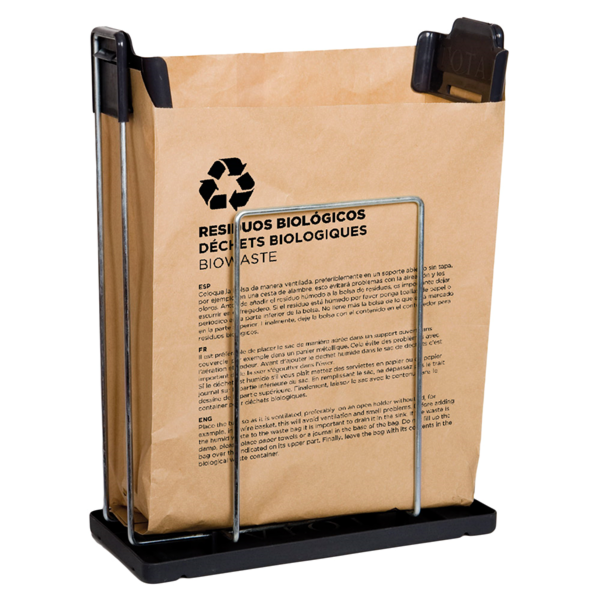 Garcia De Pou SOPORTE BOLSAS COMPOSTABLES 27x13x39 CM PLATEADO (1 UNID.)