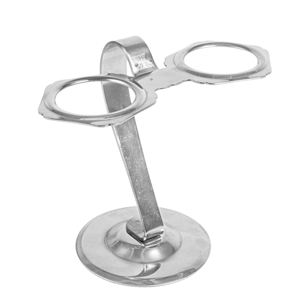 Garcia de pou STAND PARA 2 CONOS DE HELADO 11x7 5 CM PLATEADO INOX (1 UNID.)
