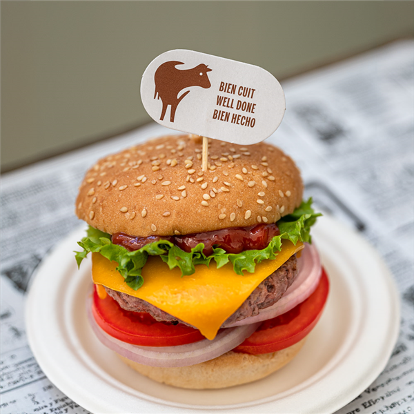 Garcia De Pou STEAK MARKER "BIEN HECHO" 8 CM BLANCO MADERA (100 UNID.)