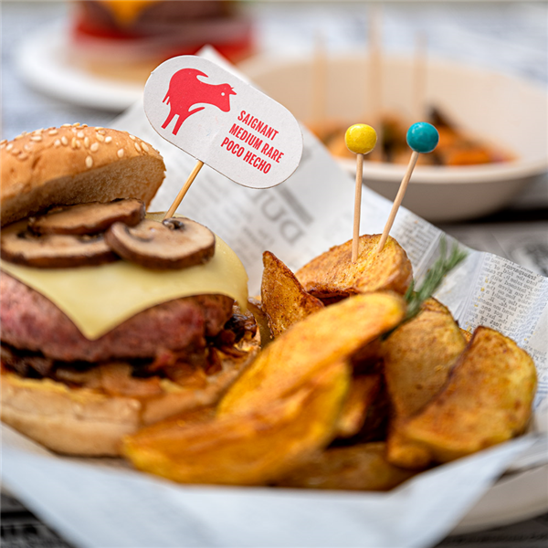 Garcia De Pou STEAK MARKER "POCO HECHO" 8 CM BLANCO MADERA (100 UNID.)