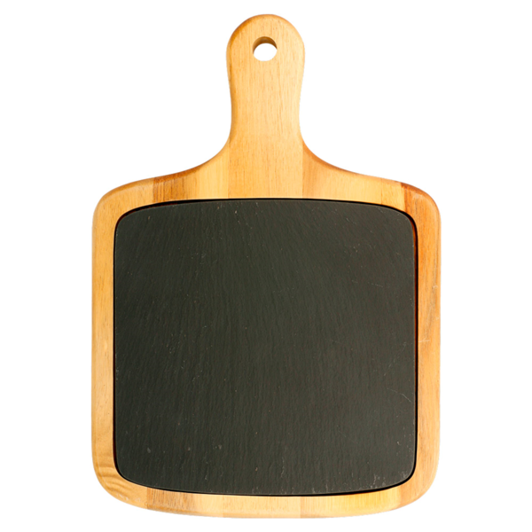 Garcia De Pou TABLA PRESENTACIÓN RECTANGULAR 33x23x1 5 CM NATURAL PIZARRA+MADERA (4 UNID.)