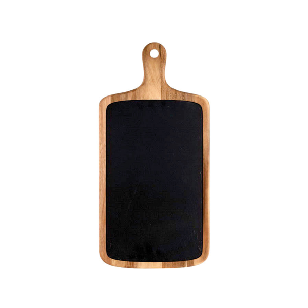 Garcia de pou TABLA PRESENTACIÓN RECTANGULAR 53x26x1 5 CM NATURAL PIZARRA+MADERA (2 UNID.)