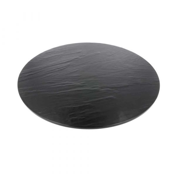 Garcia de pou TABLAS REDONDAS SÍMIL PIZARRA 'ASAMI WARE' Ø 43x4 CM NEGRO MELAMINA (3 UNID.)