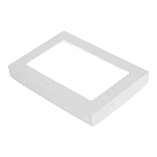 Garcia de pou TAPAS CON VENTANA PARA CAJAS 254.71 'THEPACK' 250 G/M2 + 32 OPP 22x15x2 CM BLANCO CARTÓN ONDULADO NANO-MICRO (50 UNID.)