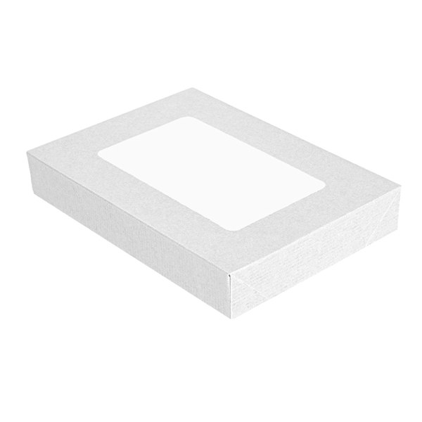 Garcia de pou TAPAS CON VENTANA PARA CAJAS 254.77 'THEPACK' 250 G/M2 + 32 OPP 11x15x2 CM BLANCO CARTÓN ONDULADO NANO-MICRO (200 UNID.)