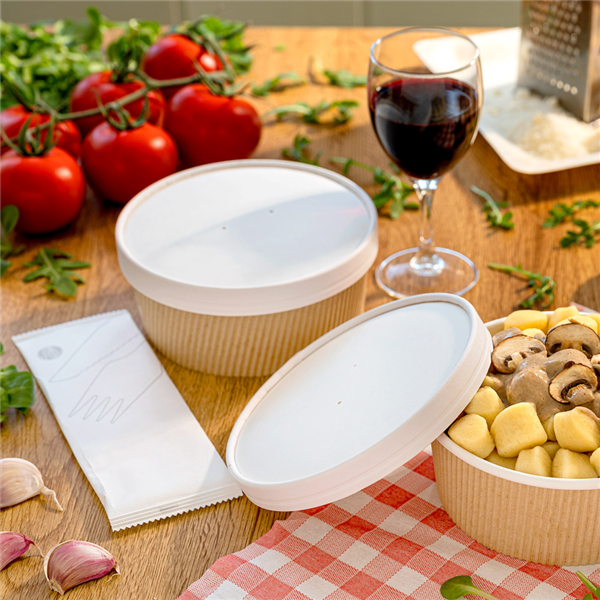 Garcia De Pou TAPAS PARA TARRINAS 228.34 780 ML - 26 Oz 560 G/M2 + PE Ø15 CM BLANCO CARTÓN (250 UNID.)