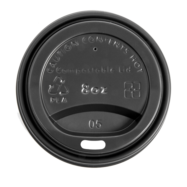 Garcia De Pou TAPAS PARA VASOS 240 ML 'BIODEGRADABLE' NEGRO CPLA (1000 UNID.)