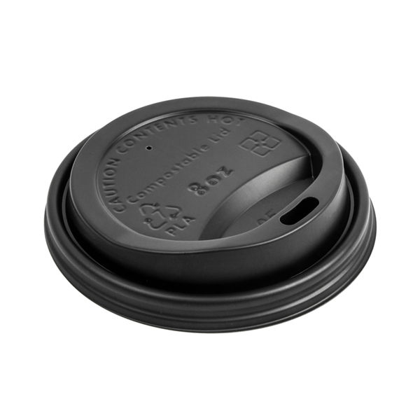 Garcia de pou TAPAS PARA VASOS 240 ML 'BIODEGRADABLE' NEGRO CPLA (1000 UNID.)