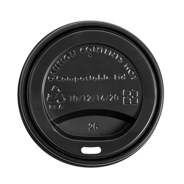 Garcia De Pou TAPAS PARA VASOS 360 ML 'BIODEGRADABLE' NEGRO CPLA (1000 UNID.)