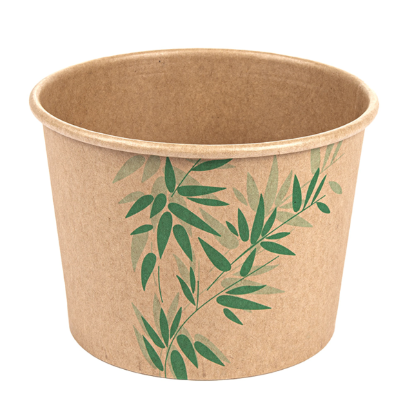 Garcia de pou TARRINAS 'FEEL GREEN' 500 ML 280 + 18 PE G/M2 Ø11x8 2 CM MARRÓN KRAFT (500 UNID.)