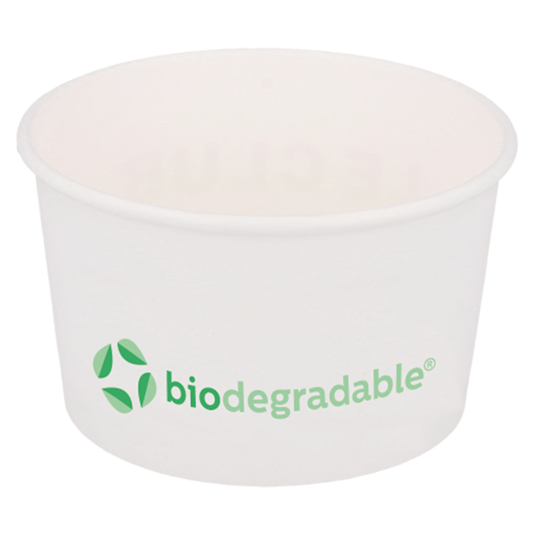 Garcia de pou TARRINAS HELADOS 'BIODEGRADABLE' 180 ML 210 + 30 PLA G/M2 Ø8 7x5 2 CM BLANCO CELULOSA + PLA (2000 UNID.)