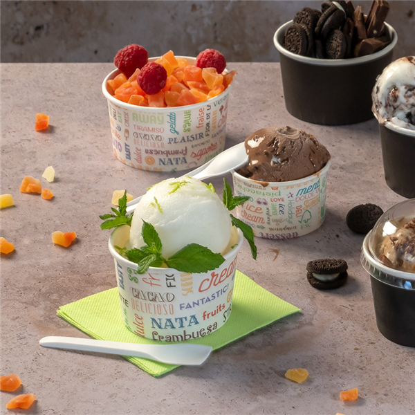 Garcia De Pou TARRINAS HELADOS 'PAROLE' 120 ML 210 + 18 PE G/M2 Ø7 7x4 7 CM BLANCO CARTONCILLO (2000 UNID.)