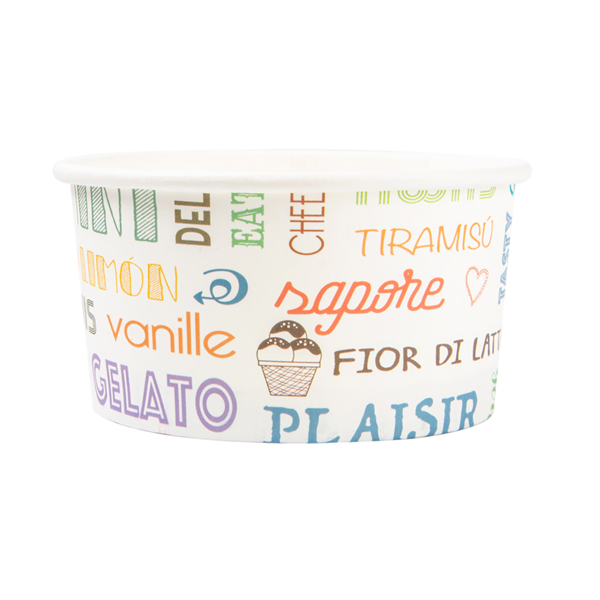 Garcia De Pou TARRINAS HELADOS 'PAROLE' 180 ML 250 + 18 PE G/M2 Ø 8 7x5 2 CM BLANCO CARTONCILLO (2000 UNID.)