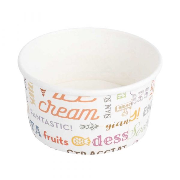 Garcia de pou TARRINAS HELADOS 'PAROLE' 180 ML 250 + 18 PE G/M2 Ø 8 7x5 2 CM BLANCO CARTONCILLO (2000 UNID.)