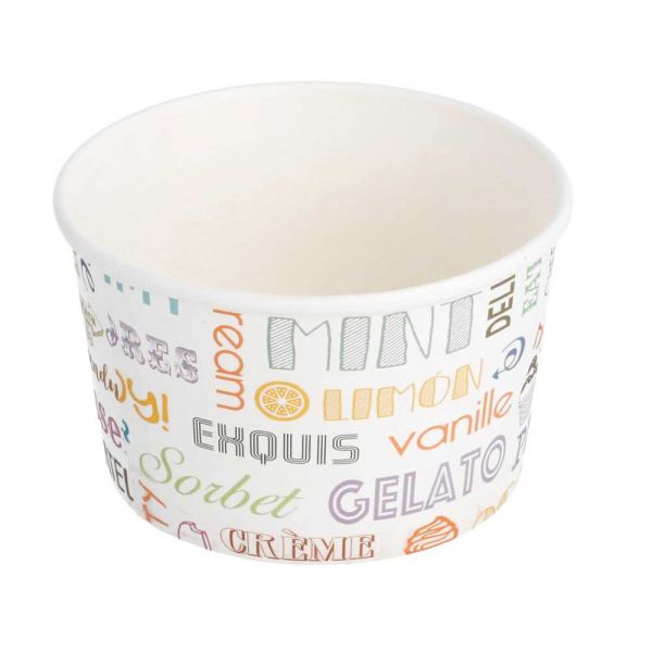 Garcia de pou TARRINAS HELADOS 'PAROLE' 240 ML 250 + 18 PE G/M2 Ø9 4x5 5 CM BLANCO CARTONCILLO (2000 UNID.)