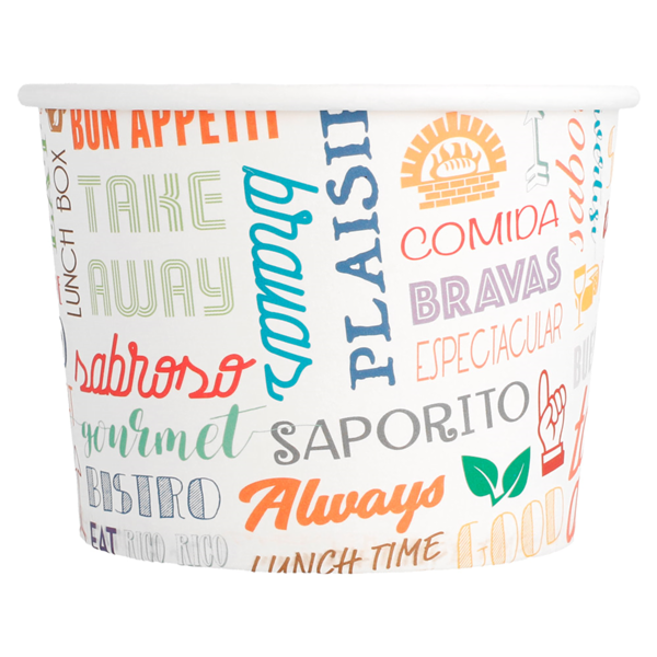 Garcia De Pou TARRINAS 'PAROLE' 500 ML 280 + 18 PE G/M2 Ø11x8 2 CM BLANCO CARTONCILLO (500 UNID.)