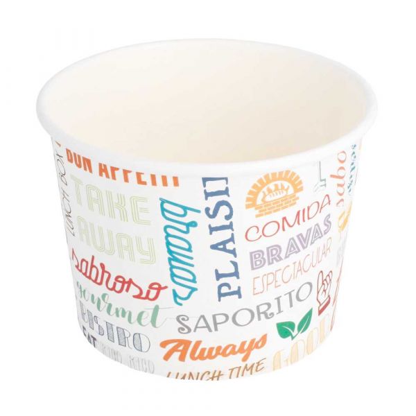 Garcia de pou TARRINAS 'PAROLE' 500 ML 280 + 18 PE G/M2 Ø11x8 2 CM BLANCO CARTONCILLO (500 UNID.)