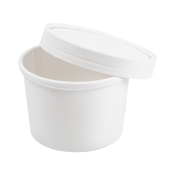 Garcia De Pou TARRINAS + TAPAS 240 ML - 8 Oz 300 + 18 PE G/M2 Ø9/7 5x6 CM BLANCO CARTÓN (250 UNID.)