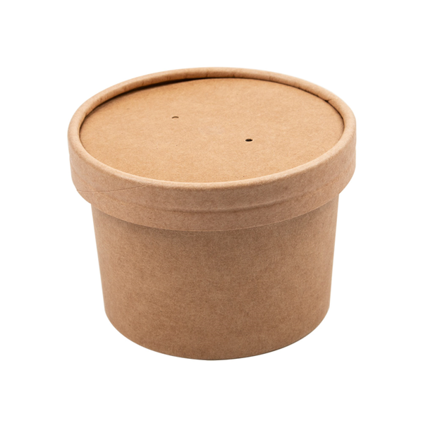 Garcia de pou TARRINAS +TAPAS 240 ML - 8 oz 300 + 18 PE G/M2 Ø9/7 5x6 CM NATURAL KRAFT (250 UNID.)