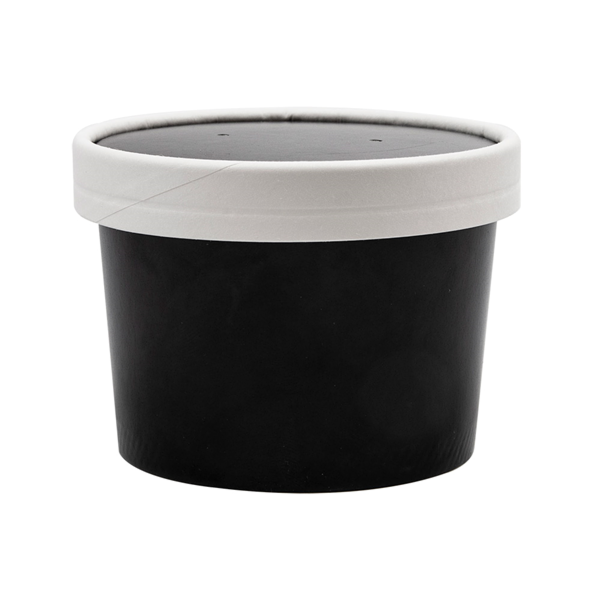 Garcia De Pou TARRINAS + TAPAS 240 ML - 8 Oz 300 + 18 PE G/M2 Ø9/7 5x6 CM NEGRO CARTÓN (250 UNID.)