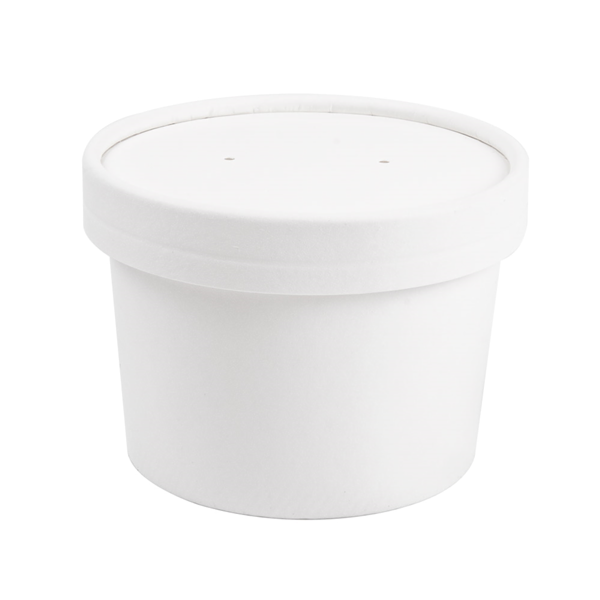 Garcia de pou TARRINAS + TAPAS 240 ML - 8 oz 300 + 18 PE G/M2 Ø9/7 5x6 CM BLANCO CARTÓN (250 UNID.)