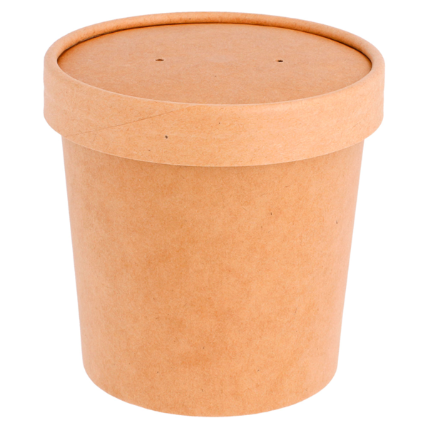 Garcia De Pou TARRINAS + TAPAS 360 ML - 12 Oz 300 + 18 PE G/M2 Ø 9/7 3x8 6 CM NATURAL KRAFT (250 UNID.)