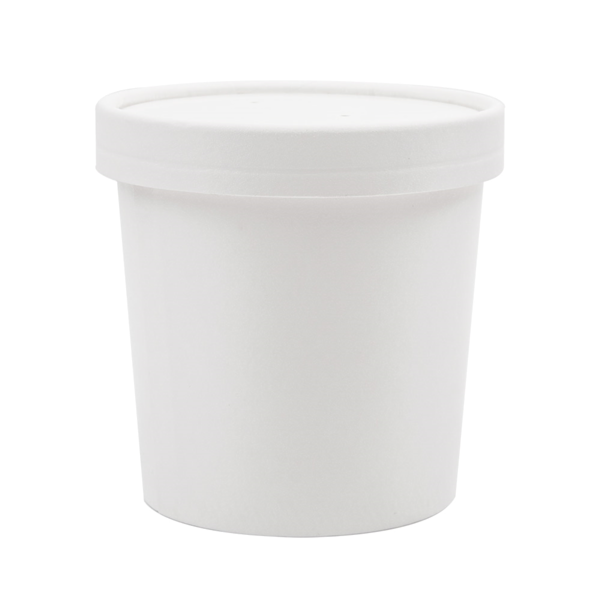 Garcia De Pou TARRINAS + TAPAS 360 ML - 12 Oz 300 + 18 PE G/M2 Ø9/7 2x8 4 CM BLANCO CARTÓN (250 UNID.)