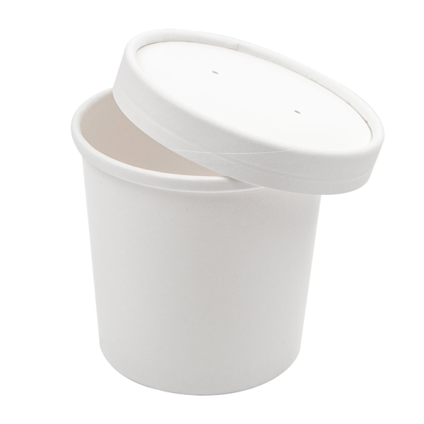 Garcia De Pou TARRINAS + TAPAS 360 ML - 12 Oz 300 + 18 PE G/M2 Ø9/7 2x8 4 CM BLANCO CARTÓN (250 UNID.)